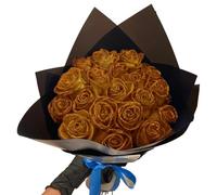 RePaLy, Bouquet di rose glitterate artificiali, bouquet fai da te, bouquet di rose finte lucide, regalo d'amore, con glitter rosa, bouquet fai da te, regalo per San Valentino (colore oro, 50 pezzi)