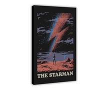RePaLy Poster su tela con copertina musicale di David Bowie The Starman, decorazione artistica da parete per soggiorno e camera da letto, con cornice, 40 x 60 cm