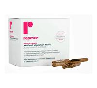 Repavar Rivitalizzante - Vitamina C Attiva per la Cura del Viso - Previene l'Invecchiamento - Trattamento Intensivo Rassodante e Rivitalizzante - 20 Fiale da 1 ml