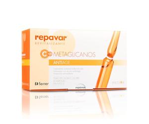 Repavar Rivitalizzante - Siero Metaglicano Anti-Età ad Azione Ridensificante - A base di Vitamina C - Pelle più Giovane, Compatta e Luminosa - 30 Fiale da 1 ml
