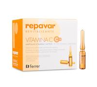 Repavar Rivitalizzante - Vitamina C Attiva per la Cura del Viso - Previene l'Invecchiamento - Trattamento Intensivo Rassodante e Rivitalizzante - 20 Fiale da 1 ml