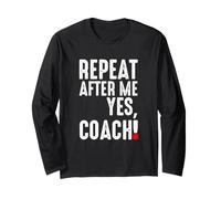 Repeat After Me Yes Coach Divertente Calcio Calcio Baseball Maglia a Manica