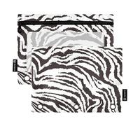 Repeat - Astuccio per matite per bambini, motivo tigri, con finestra trasparente, grandi e robusti, 3 anelli, per forniture per ufficio, multicolore, 2 pezzi