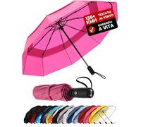 Repel Ombrello Pieghevole Antivento - Facile Apertura Automatica - Ombrello Pioggia Compatto e Durevole, Struttura in Fibra di Vetro Resistente, Cupola Impermeabile - Adatto a uno Zaino o a una Borsa