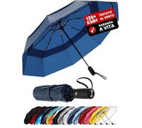 Repel Ombrello Pieghevole Antivento - Facile Apertura Automatica - Ombrello Pioggia Compatto e Durevole, Struttura in Fibra di Vetro Resistente, Cupola Impermeabile - Adatto a uno Zaino o a una Borsa