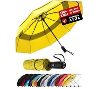 Repel Umbrella Ombrello Pieghevole Antivento Compatto e Resistente - Apri e Chiudi Automatico - Struttura in Fibra di Vetro, Telo Impermeabile - Ombrello Portatile Perfetto per Zaino, Borsa e Viaggi