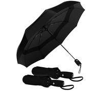 Repel Umbrella Ombrello Pieghevole Antivento Compatto e Resistente - Apri e Chiudi Automatico - Struttura in Fibra di Vetro, Telo Impermeabile - Ombrello Portatile Perfetto per Zaino, Borsa e Viaggi
