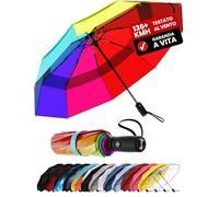 Repel Umbrella Ombrello Pieghevole Antivento Compatto e Resistente - Apri e Chiudi Automatico - Struttura in Fibra di Vetro, Telo Impermeabile - Ombrello Portatile Perfetto per Zaino, Borsa e Viaggi