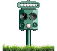 Repellente a ultrasuoni per gatti, dissuasore per gatti, alimentato a energia solare e USB, con sensore di movimento PIR e luce lampeggiante, 4 modalità, impermeabile, repellente per animali selvatici