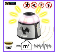 REPELLENTE AD ULTRASUONI DISSUASORE PER TOPI E RATTI INSETTI RAGGIO 600MQ LED