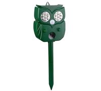 Repellente ad ultrasuoni per gatti a forma di gufo con 14 luci a LED, ABS e Pp, uso interno ed esterno, certificato Fcc e CE