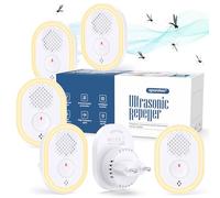 Repellente ad Ultrasuoni per Topi 6 Pack, Repellente Ultrasuoni Anti Topi Antizanzare Ultrasoni Elettrico Anti Insetti Ratti, Zanzare, Ragni, Parassiti, Scarafaggi, Formiche, Sicuro verde e innocuo