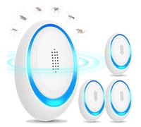 Repellente ad ultrasuoni per topi, Trappola elettronica per topi repellente per insetti 4 confezioni per interni, Plug-in repellente per zanzare e ragni, Efficace repellente per ratti, ragni, zanzare