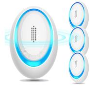 Repellente ad ultrasuoni per topi, Trappola elettronica per topi repellente per insetti 4 confezioni per interni, Plug-in repellente per zanzare e ragni, Efficace repellente per ratti, ragni, zanzare