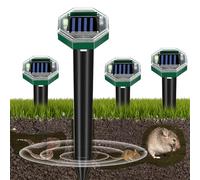 Repellente anti talpe, 4 pezzi repellente talpa solare, repellente talpe esterno 360°, 2025, repellente ad ultrasuoni per talpe serpenti arvicole, gophers cane e altri animali