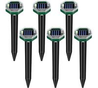 Repellente anti talpe, 6 pezzi, repellente talpa solare, repellente talpe esterno a 360°, repellente ad ultrasuoni per talpe serpenti arvicole, gophers cane e altri animali