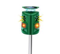 Repellente Gatti Ultrasuoni Solare, 5 ModalitàPiccioni Ultrasonico Esterno con Flash LED, 360° Repellente Gatti, IP44 Impermeabile a Regolabile Repeller Animali per Uccelli, Cani, Topi, Volpi