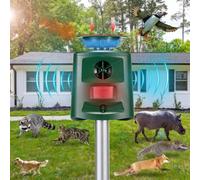 Repellente Gatti Ultrasuoni Solare - Dispositivo Deterrente per Giardino con 5 Modalità Regolabili per Piccioni, Uccelli, Cani, Topi e Volpi
