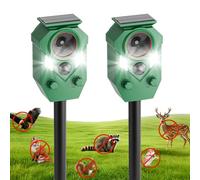 Repellente per animali a ultrasuoni ad energia solare con movimento e luci stroboscopiche a LED, deterrente per gatti all'aperto per scoiattoli, cervi, conigli, puzzole e cani, protegge giardino