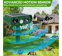 Repellente per cani e gatti ad ultrasuoni Energia solare esterna giardino