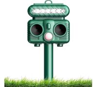 Repellente per gatti a ultrasuoni, 4 modalità di espulsione solare per animali domestici, con sensore di movimento PIR e luce lampeggiante a LED, IP66, impermeabile, per gatti, cani, uccelli, animali