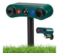 Repellente per gatti a ultrasuoni per giardino, deterrente per gatti, ad ultrasuoni, impermeabile, con sensore di movimento PIR e luce lampeggiante, per gatti, cani, animali selvatici