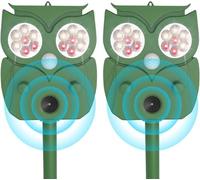 Repellente per gatti all'aperto, repellente per gatti ad ultrasuoni, 2 pezzi, impermeabile IP65, frequenza regolabile per respingere gatti randagi, piccioni, cervi e altri animali