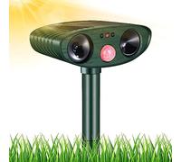 Repellente per gatti, deterrente per gatti per giardini nel Regno Unito, spaventapasseri ad ultrasuoni con sensore PIR, IP44, repellente solare per volpi da cortile per fattoria, gatti, volpi