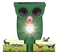 Repellente per gatti per giardini nel Regno Unito, repellente solare ad ultrasuoni, deterrente per piccioni, spaventapasseri per gatti, deterrenti per volpi per giardini UK, impermeabile IP54, torcia