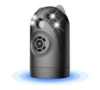 Repellente per parassiti a ultrasuoni, con rotazione automatica a 360°, con più modalità per combattere i parassiti in auto e a casa, per combattere topi e zanzare (nero)