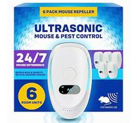 Repellente per parassiti ad ultrasuoni, confezione da 6 pezzi, repellente per topi e roditori, per casa, garage e soffitta, dispositivo elettronico di controllo dei ratti per topi, formiche e ragni