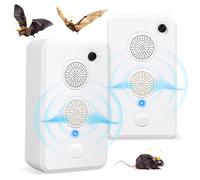 Repellente per pipistrelli ad ultrasuoni aggiornato 2025 per soffitta, confezione da 2 dispositivi deterrenti per pipistrelli per sbarazzarsi dei pipistrelli, repellente per pipistrelli ricaricabile