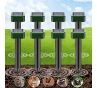 Repellente per Talpe a Energia Solare 8Pack, Serpente Talpa Repellente ad Ultrasuoni per Giardini e Prati, Sonico Spuntoni per Talpe con Cicalino, Efficace Liberarsi di Zoofili Arvicola Topo