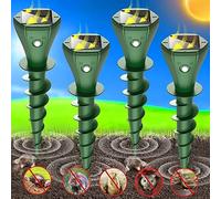 Repellente per talpe per prati, a energia solare, repellente per esterni, a ultrasuoni, repellente per arvicole e arvicole, per tenere fuori il giardino, confezione da 4