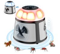 Repellente per Topi, 360° Dissuasore per Topi con Luce Lampeggiante, 4 Modalità Repellente Ratti, 600 M² Ampia Gamma Ultrasuoni per Ragni, Esterno Interno per Roditori Ratti Formiche Ragni Scarafaggi