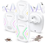Repellente per Topi a ultrasuoni, a 360°, a ultrasuoni con LED, a ultrasuoni Contro ratti per scarafaggi, Topi, Mosche, zanzare, Ragni, innocuo