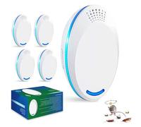 Repellente per topi per interni, 4 pezzi, repellente per roditori e ratti, repellente ad ultrasuoni per topi parassiti, repellente per ragni interni, repellente per scarafaggi parassiti spina ad