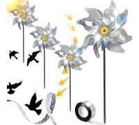 Repellente per Uccelli e Piccioni, 4 Pezzi per Uccelli e Uccelli, Riflettente, per Giardino, Balcone, Mulino a Vento Riflettente Allontanare i Piccioni Spaventa Uccelli to Protect Giardino, House