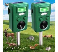 Repellente solare ad ultrasuoni per animali, per esterni, scoiattolo, con rilevamento del movimento, impermeabile, per gatti, scoiattoli, conigli, topi, procioni, cani, uccelli, per cortile, fattoria