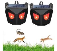 Repellente solare per animali all'aperto, deterrente notturno per animali con luci LED rosse lampeggianti, impermeabile, dispositivo repellente per animali selvatici per pollaio, gatto, puzzola, lupo