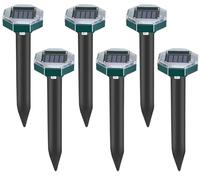Repellente Solare per Talpe 6 pezzi, Solare Repellente Zanzare, Repellente Ultrasuoni per topi, Impermeabile Scaccia Talpe Solare, Repellente ad energia Solare per Anti-Arvicola,Gopher,Serpent