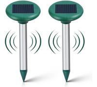 Repellente solare per talpe, confezione da 2, controllo solare impermeabile per talpe, deterrente solare ad ultrasuoni per talpe, repellente