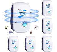Repellente Ultrasonico Antiroditori insetti, 6 pz Ultrasuoni Anti Zanzara Ultrasuoni Mouse e Ratti Interni Repellente Elettronica Insetti per topi, Ratti Formiche Ragni Zanzare