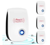 Repellente Ultrasuoni Insetti, Hillylolly 4 Pack Repellente Ultrasuoni Zanzare, Anti Topi Ultrasuoni Interno, Antizanzare Elettrico Ultrasuoni, Ultrasuoni per Formiche,Zanzare,Ragni,Mosche,Scarafaggi