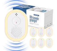 Repellente Ultrasuoni Pacchetto di 6, Antizanzare Ultrasuoni Professionale, Repellente ad Ultrasuoni per Topi Elettromagnetico Efficace, Repellente per Zanzare,Topi,Formiche,Mosche, Ragni,Scarafaggi
