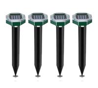 Repellente Ultrasuoni per, 4 Pezzi Dissuasori per Talpe, Ultrasuoni per Topi da Esterno,Impermeabile, Dissuasori per Topi, Anti Talpe da Giardino Ultrasuoni