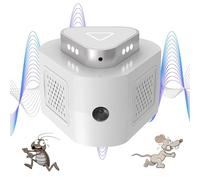 Repellente Ultrasuoni per Topi e Ratti 360° - Dissuasore Elettrico con Luce LED - Efficace Scaccia Topi e Roditori per Interno - Anti Zanzare, Scarafaggi, Formiche, Ragni per Casa, Soffitta, Garage