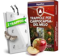 Repellion ® Trappola per feromoni per mele, set di 2 trappole per alberi da frutto, efficace trappola per avvolgere le prugne, protezione antitarme senza tossine per il melo, include attrattiva