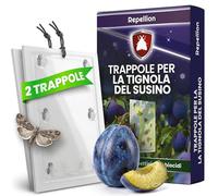 Repellion ® Trappola per prugne - Set di 2 trappole per prugne e alberi di prugne - Trappola per feromoni contro le mosse della frutta - Atossica e bioconforme - Combatte efficacemente l'avvolgitore