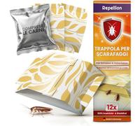 Repellion ® Trappola per scarafaggi e scarafaggi, set di 12 trappole adesive contro graffi da cucina, trappola per insetti altamente efficace per interni, atossica e inodore, per combattere gli